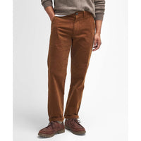 DARK HONEY Barbour Mens Stretch Cord Tailored Fit Trouser FRONT