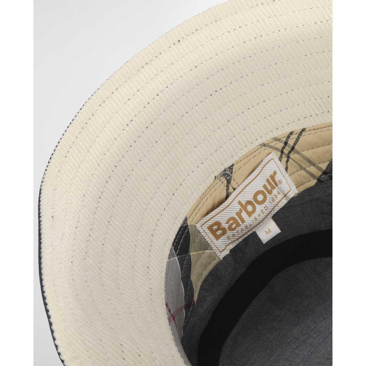 Barbour Womens Asker Denim Bucket Hat  label