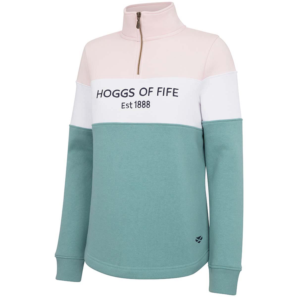 Mineral Blue/Pink Hoggs Of Fife Dumfries 1888 Ladies 1/4 Zip Sweatshirt