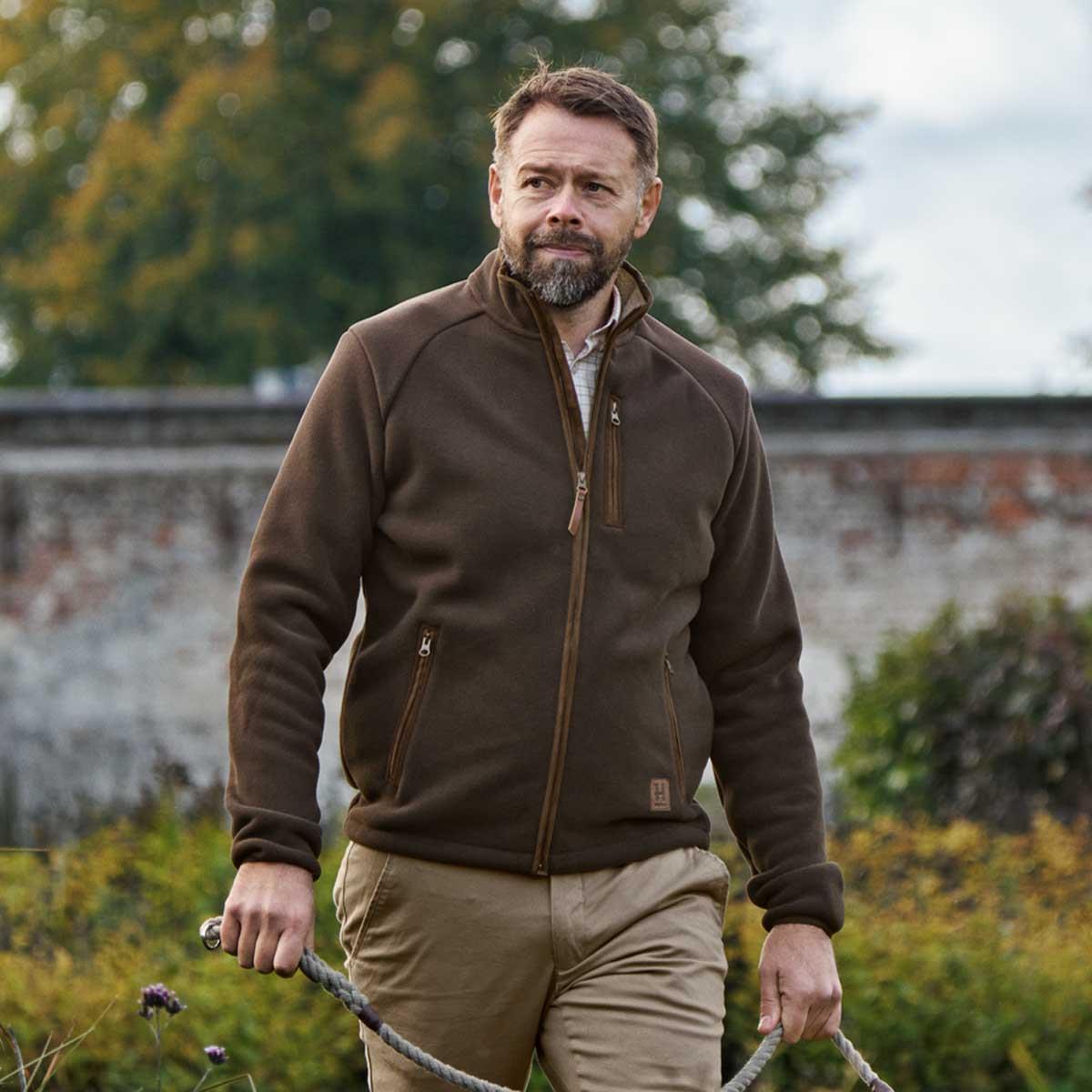 Demitasse Brown Harkila Mens Sandhem Sherpa Fleece Jacket LS