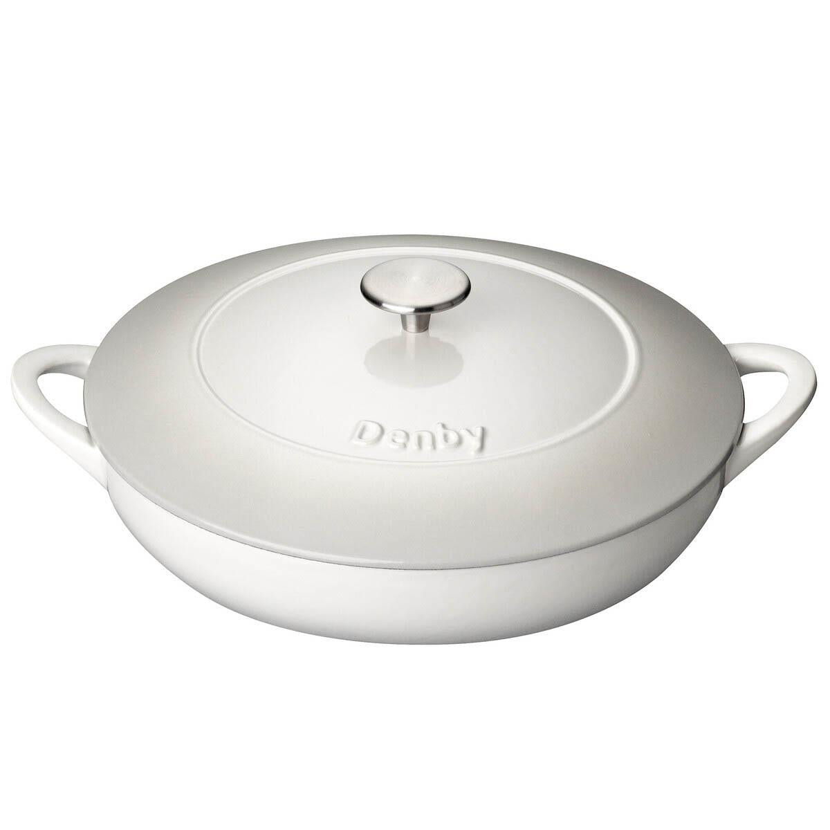 Denby Natural Canvas 30cm Cast Iron Shallow Casserole Dish