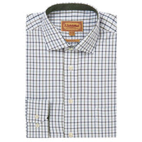 Blueberry/Dark Khaki GReen Schoffel Mens Milton Tailored Shirt