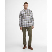 Olive Barbour Mens Hunwick Regular Shirt model