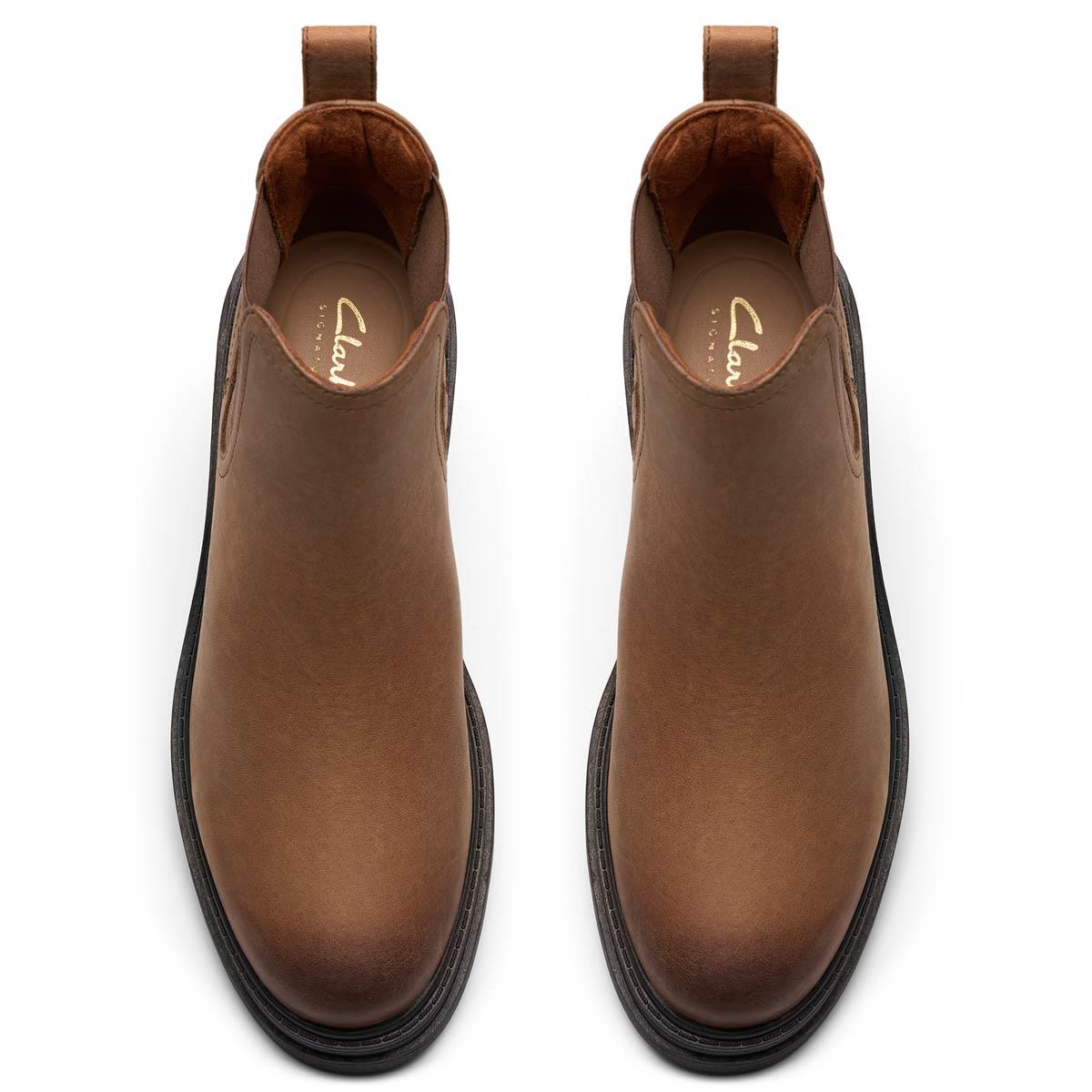 Walnut Leather Clarks Womens Orinoco3 Lane Chelsea Boots Top