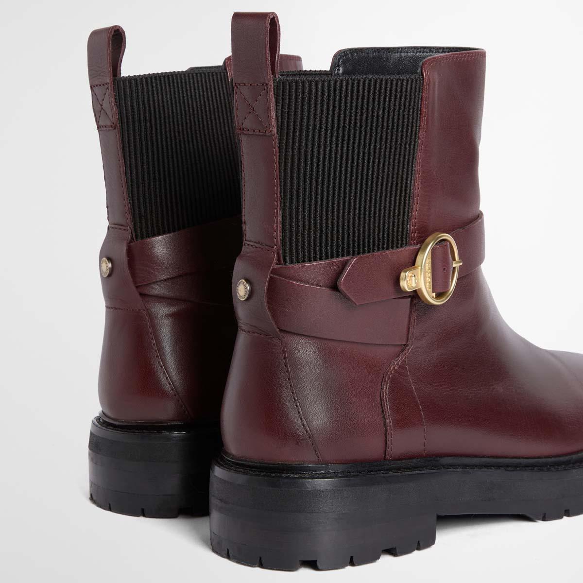 MERLOT Barbour Womens Alexandra Boot GUSSET