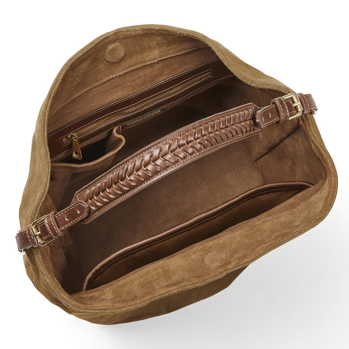 Tan Suede Fairfax & Favor Tetbury Handbag Inner