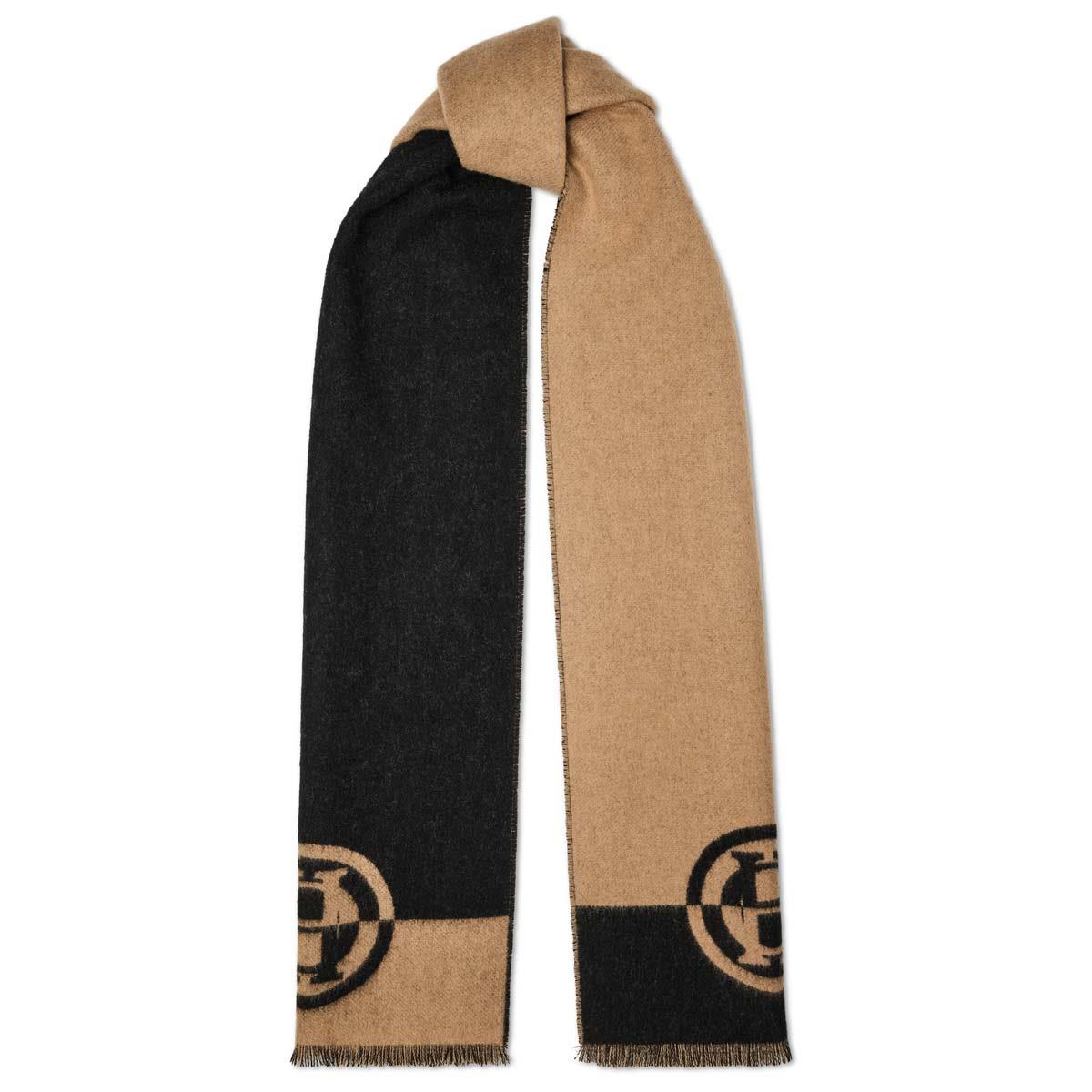 Camel Black Holland Cooper Womens Jacquard Scarf