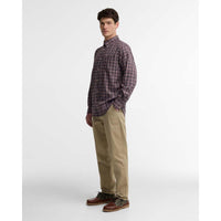 Dark Bordeaux Barbour Mens Dishford Thermo Weave Regular Fit ON MODEL