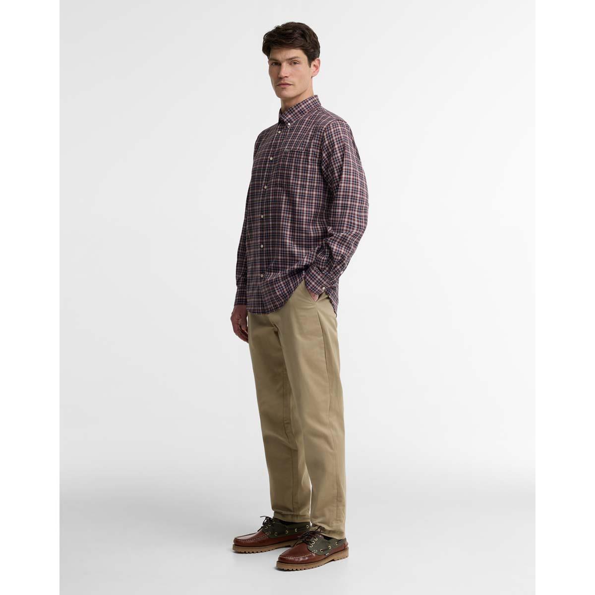 Dark Bordeaux Barbour Mens Dishford Thermo Weave Regular Fit ON MODEL