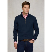 Ink Navy Holland Cooper Mens Quarter Zip Sweat On Model