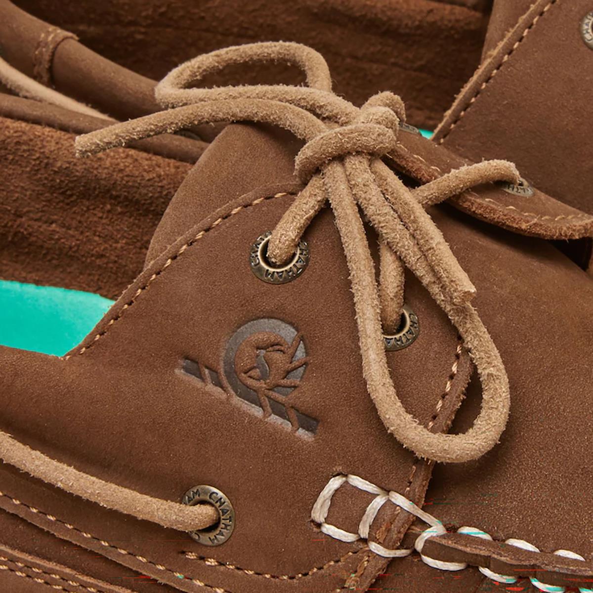 Chatham x Joules Womens Cove Deck Shoe tan details