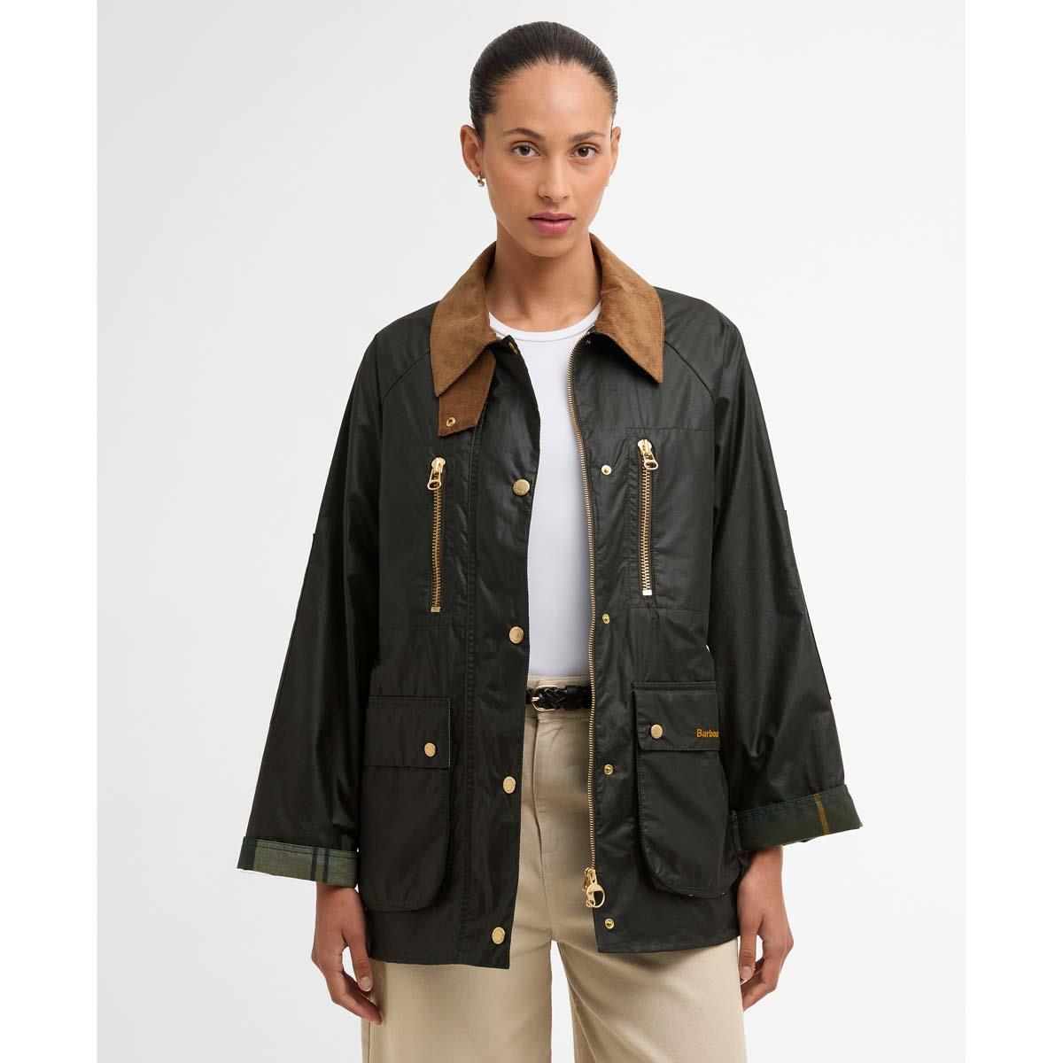 Fern/Ancient Barbour Womens Argill Wax Jacket front