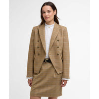 Soft Blue Barbour Womens Wisteria Tailored Blazer On Model