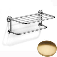 Brushed Gold Gloss Samuel Heath Novis Towel Shelf With Towel Hanging Rail N1737