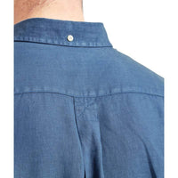 French Navy Schoffel Mens Walsingham Linen Shirt BACK 2