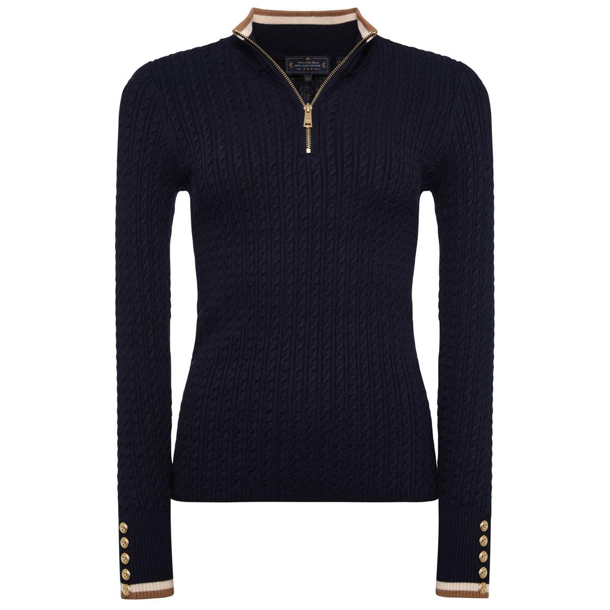 Ink Navy Holland Cooper Womens Zoe Quarter Zip Knit Jumper