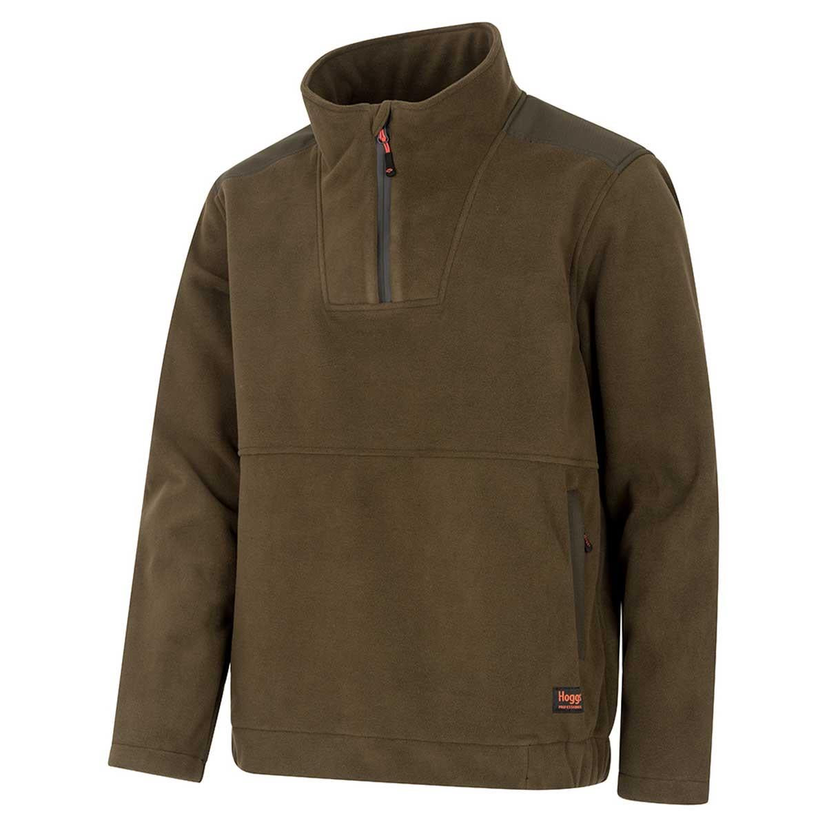 Hoggs Of Fife Mens Green King II 1/4 Zip Bonded Fleece