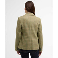 Light Olive Check Barbour Womens Lupin Tailored Jacket Back