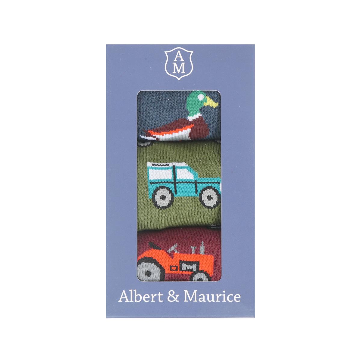 Albert and Maurice Mens Socks Gift Set Pack Of 3