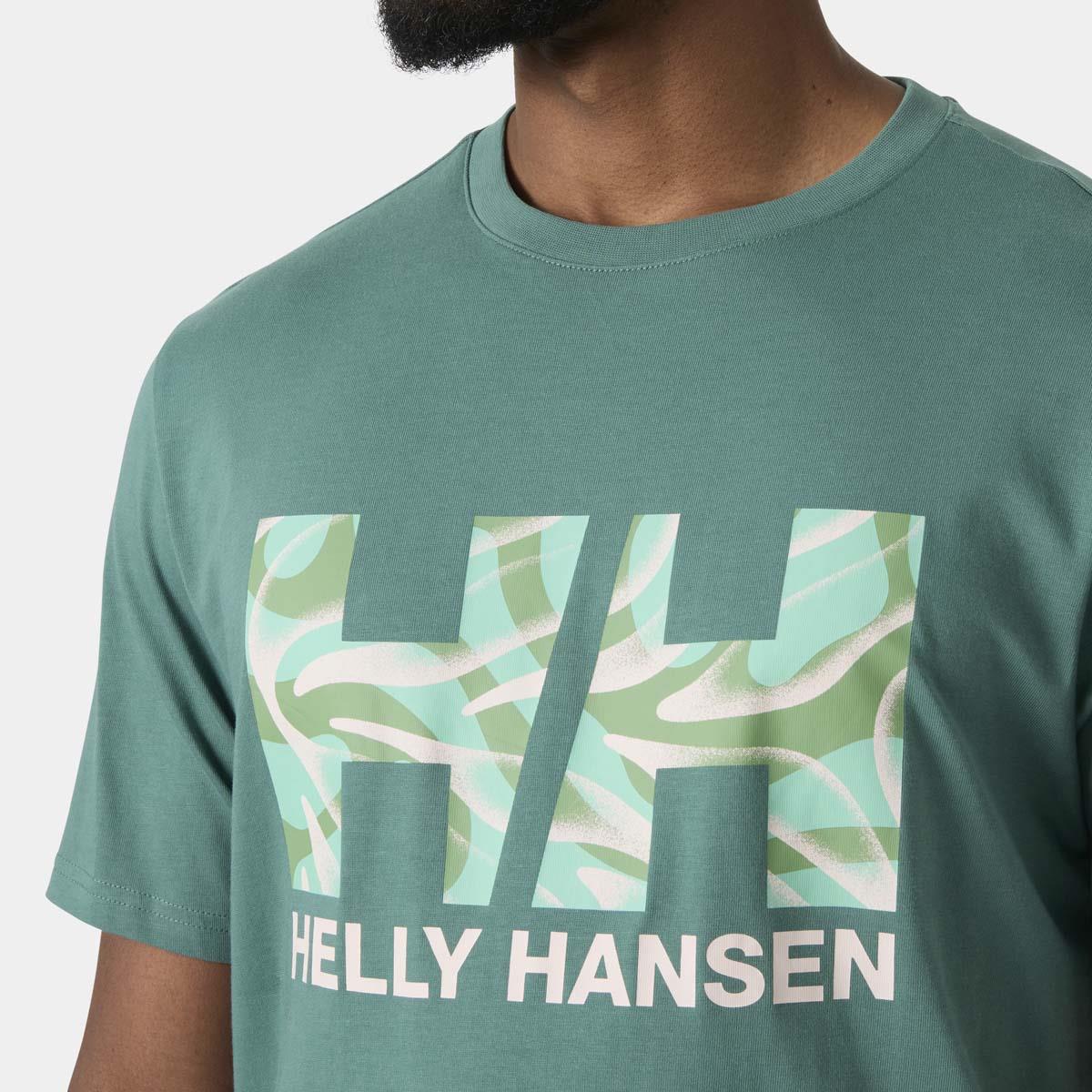 Opal Green Helly Hansen Mens Core T-Shirt 2.0 LOGO