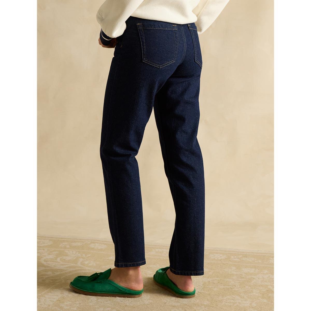 Rinse Wash Joules Womens Slim Straight Cut Jeans On Model Rear