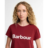 Cranberry Red Barbour Womens Hartland T-Shirt LOGO