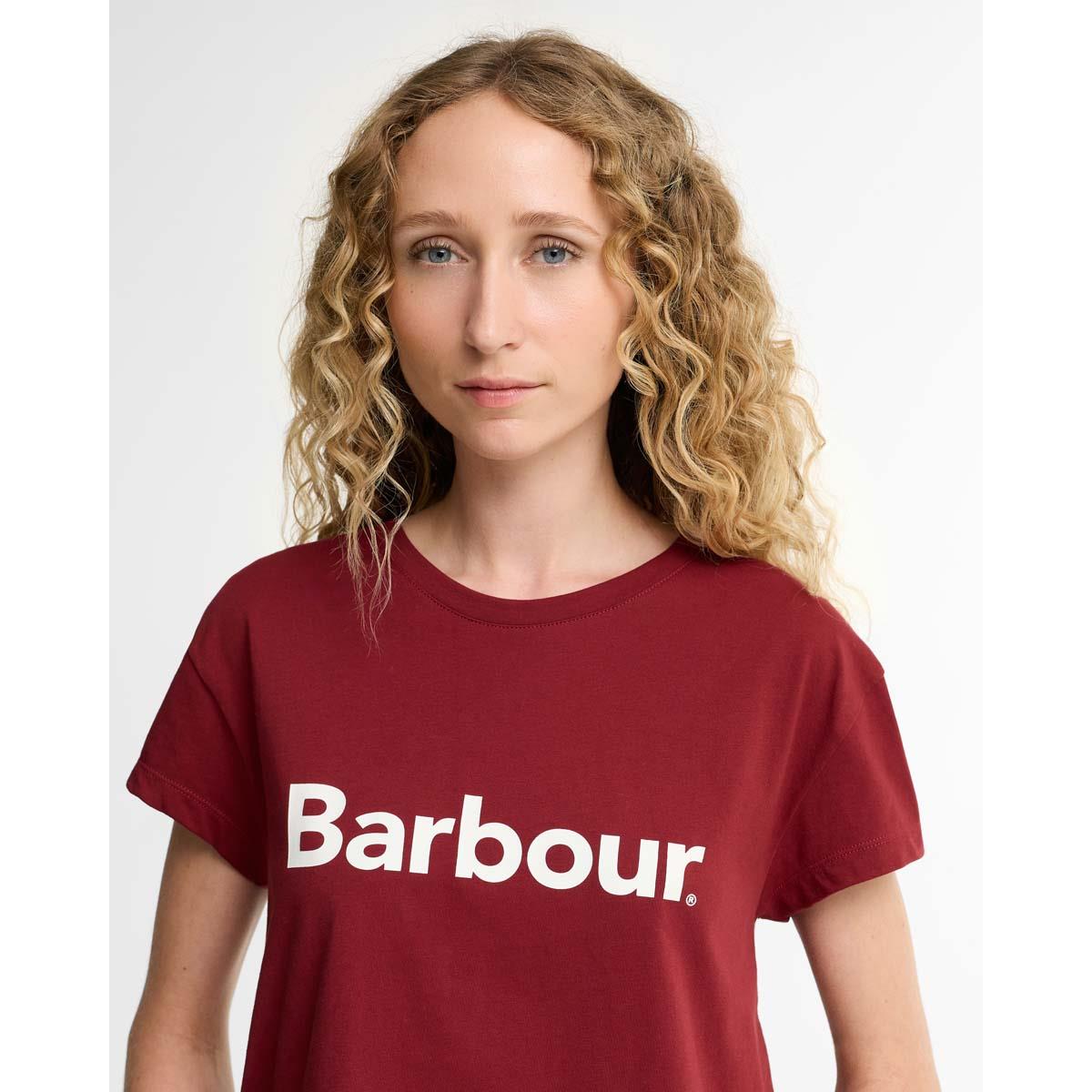 Cranberry Red Barbour Womens Hartland T-Shirt LOGO