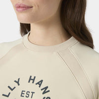 Cream Helly Hansen Womens Capri Sweatshirt collar
