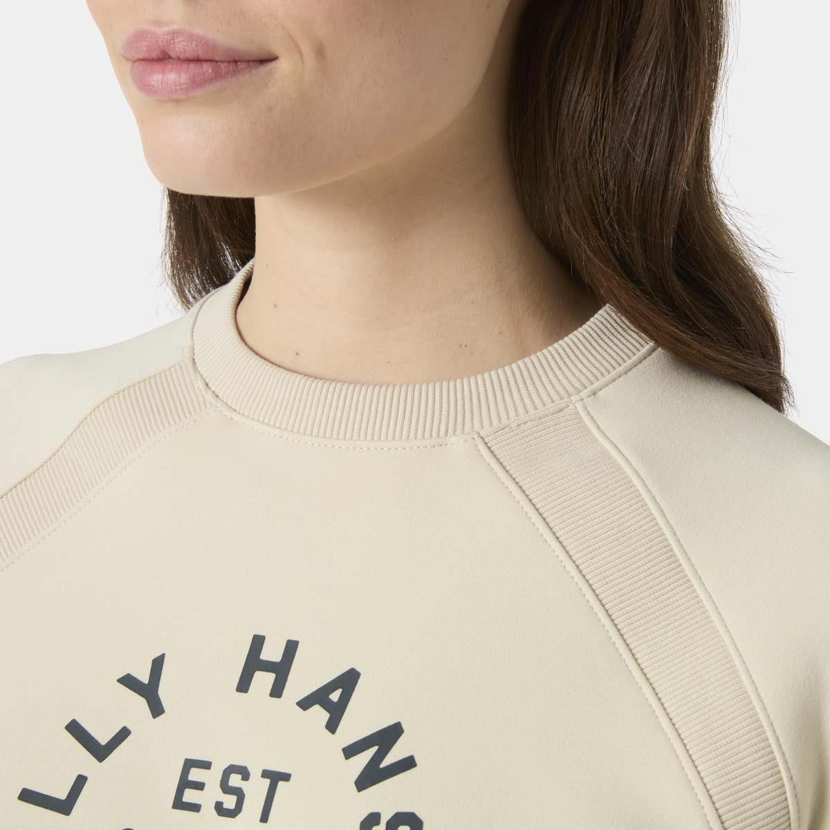 Cream Helly Hansen Womens Capri Sweatshirt collar