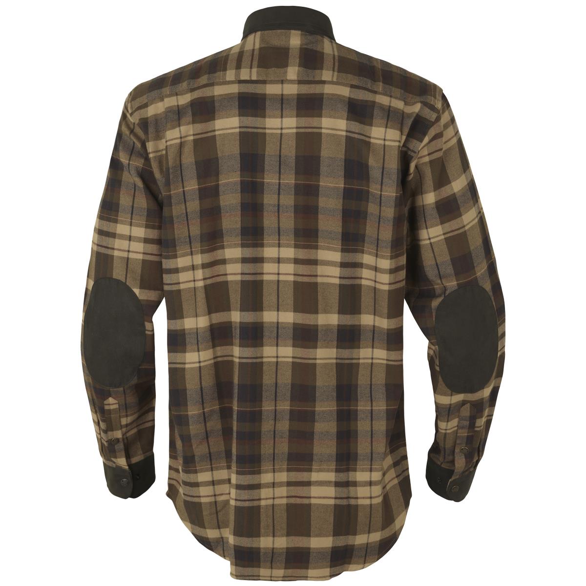 Beige With Brown Harkila Mens Pajala Shirt Back