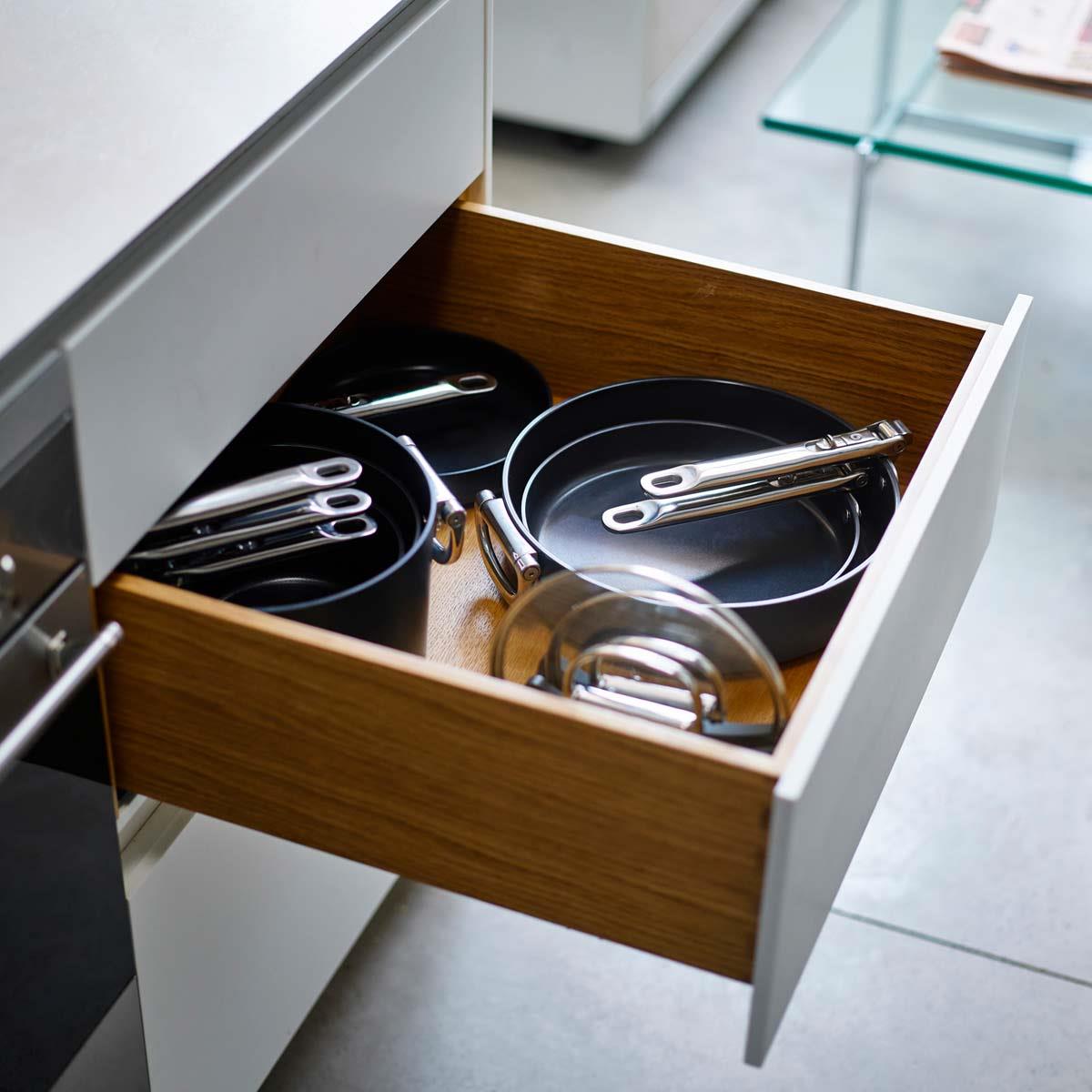 Joseph Joseph Space Frying Pan Non-Stick Stored