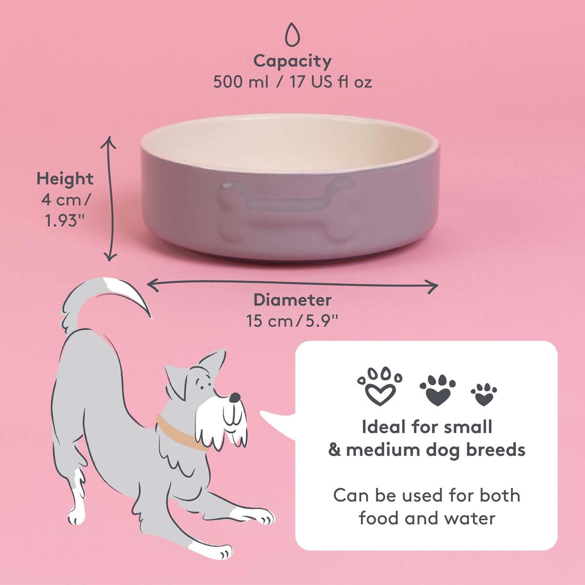 Mason Cash Colour Dog Bowl 15cm Grey INFO
