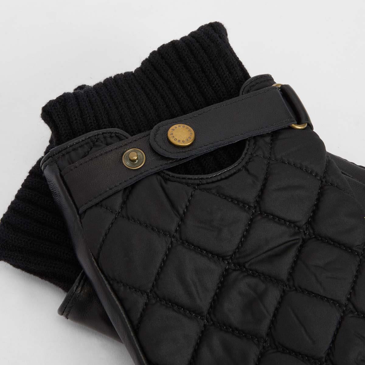 Black Barbour Mens Singsby Waterproof Gloves Cuff