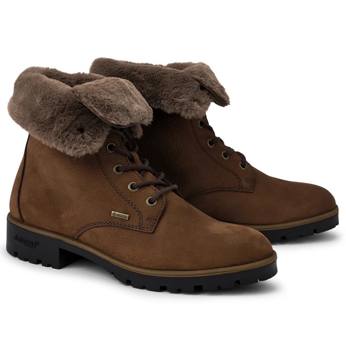 Walnut Dubarry Womens Glengarriff Boots Rolled Down