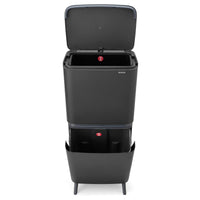 Dark Grey Brabantia Sortup Recycle Bin Hi 20+25 Litre Open