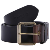 Black/Brown Barbour Mens Contrast Leather Belt