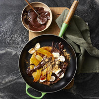Le Creuset 28cm Cast Iron Frying Pan With Wooden Handle Bamboo