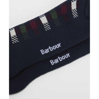 Navy/Red Green Mix Barbour Mens Barney Boot Sock logo