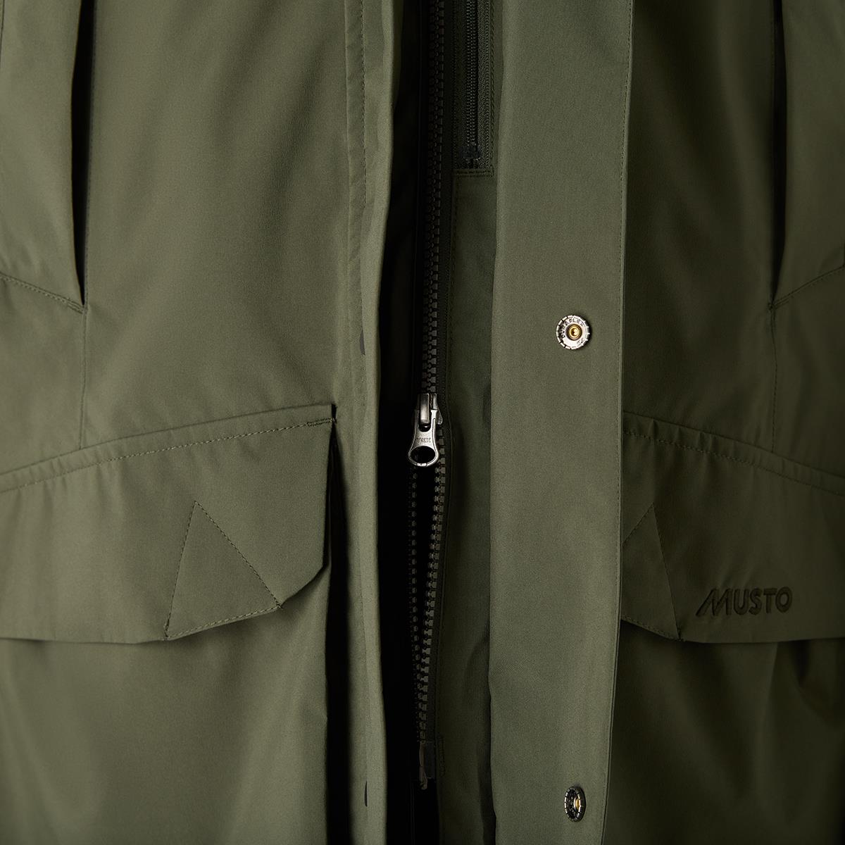 Deep Green Musto Mens Country Fenland Stretch Waterproof Jacket Detail