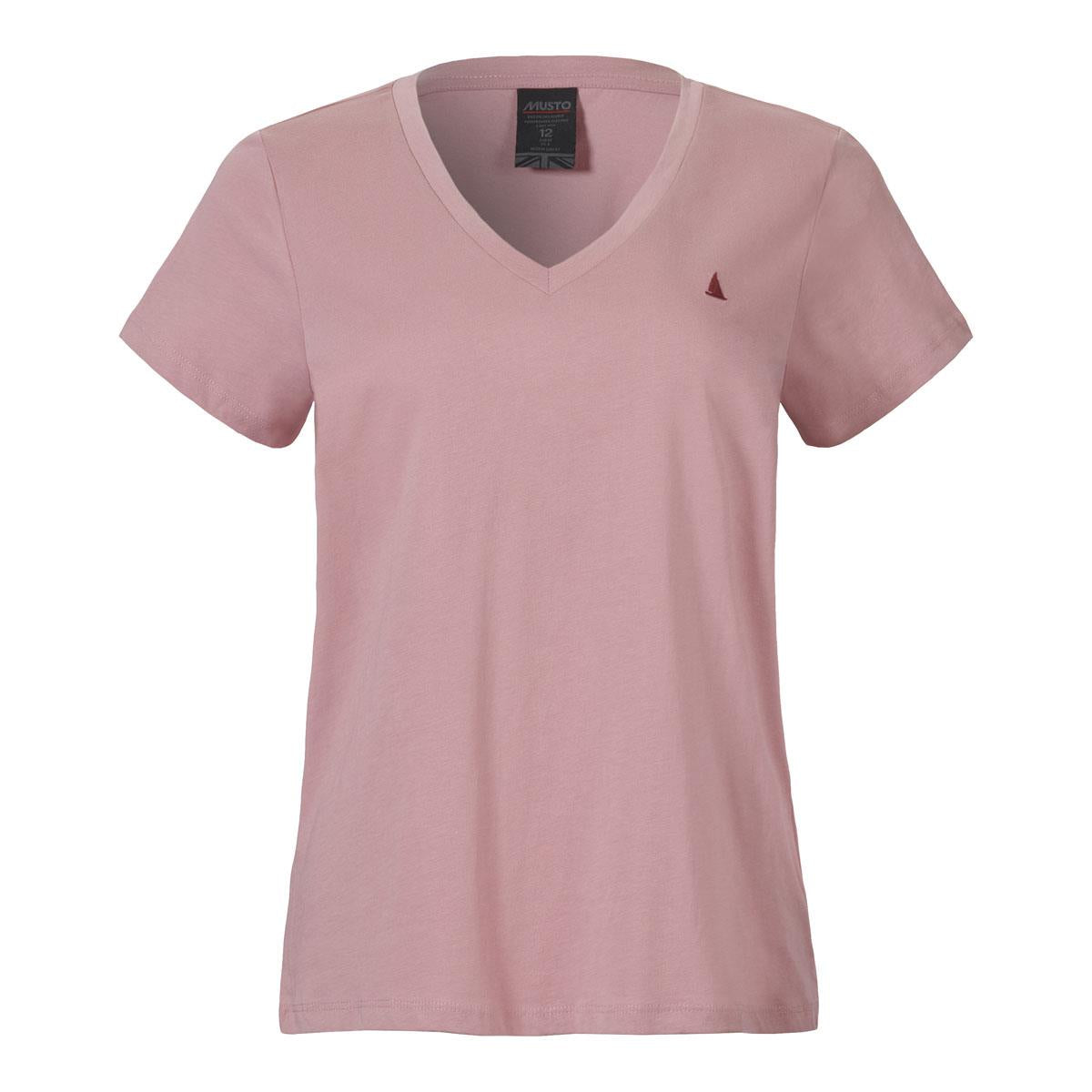 Oyster Pink Musto Womens Original V Neck Short Sleeve Tee