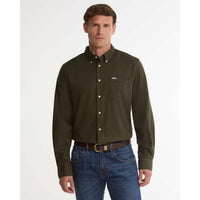 Olive Barbour Mens Sparrowhill Regular Fit Shirt FRONT