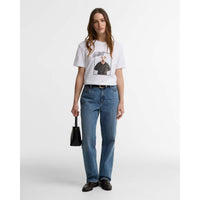 White Barbour Womens Mariana T-Shirt ON MODEL2