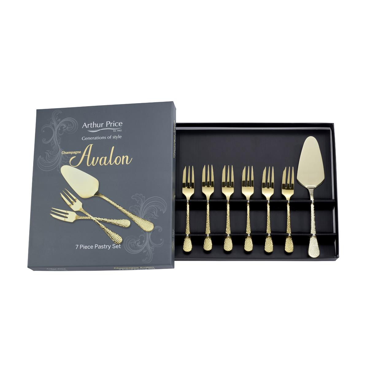 Arthur Price Champagne Avalon 7 Piece Pastry Set