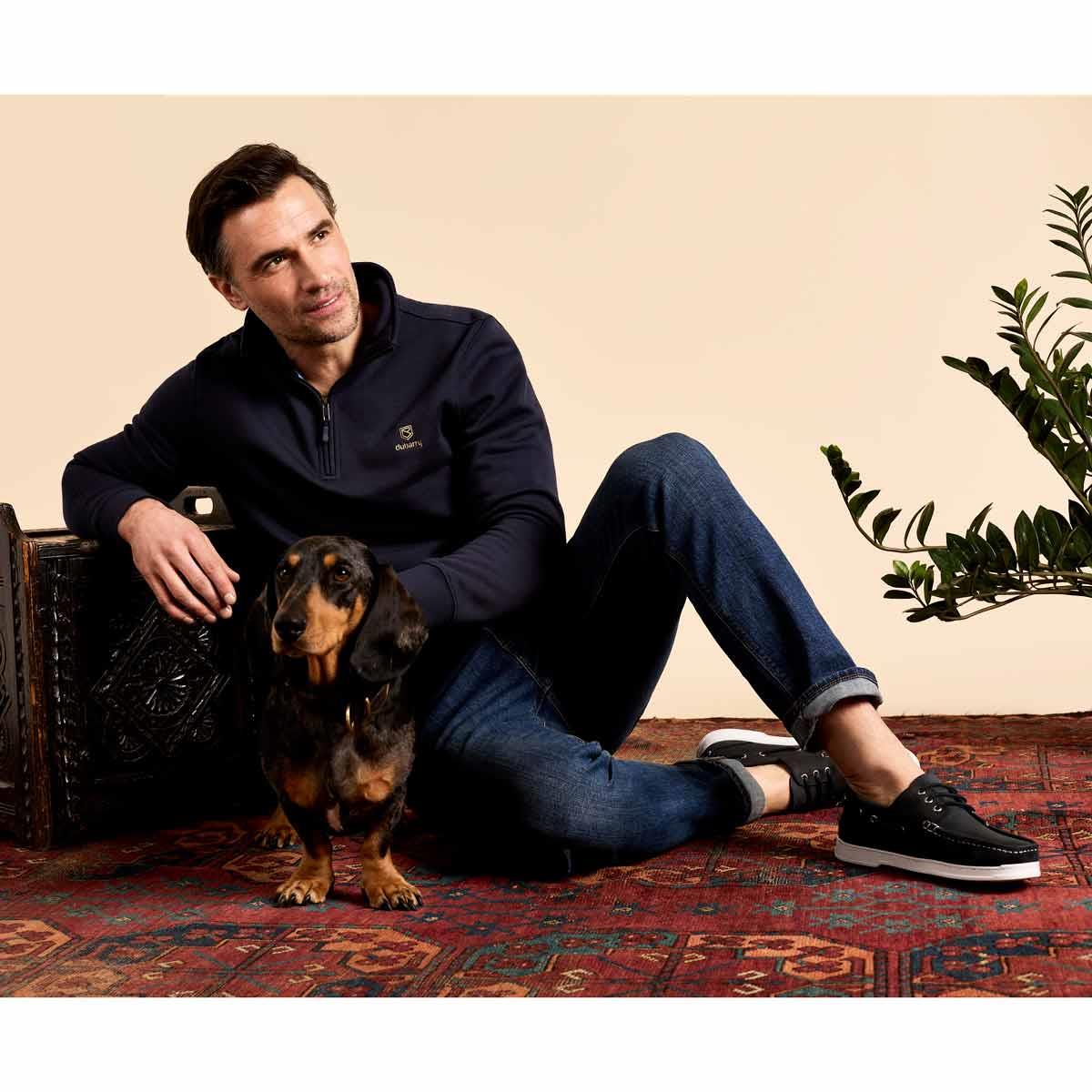 Navy Dubarry Mens Boyce Zip Neck Sweatshirt Lifestyle 1