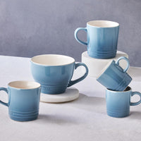 Le Creuset Stoneware Cappuccino Mug Azure Blue Chambray