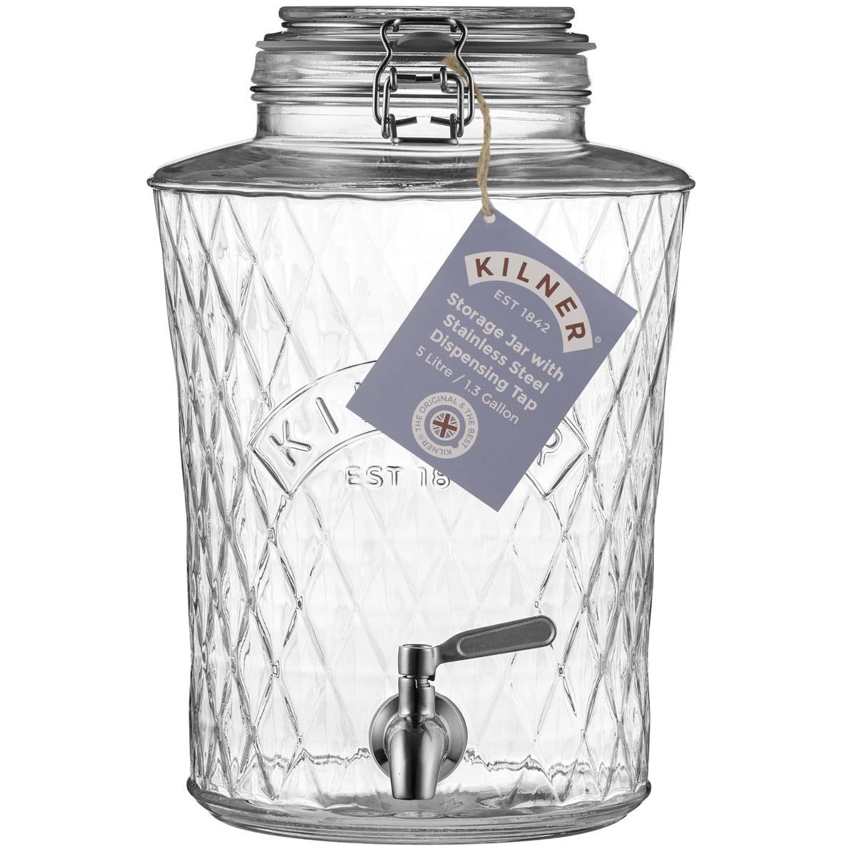 Kilner Clip Top Diamond Dispenser LABEL