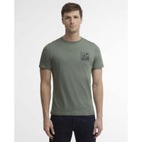 Agave Green Barbour Mens Setter Graphic Tailored T-Shirt FRONT
