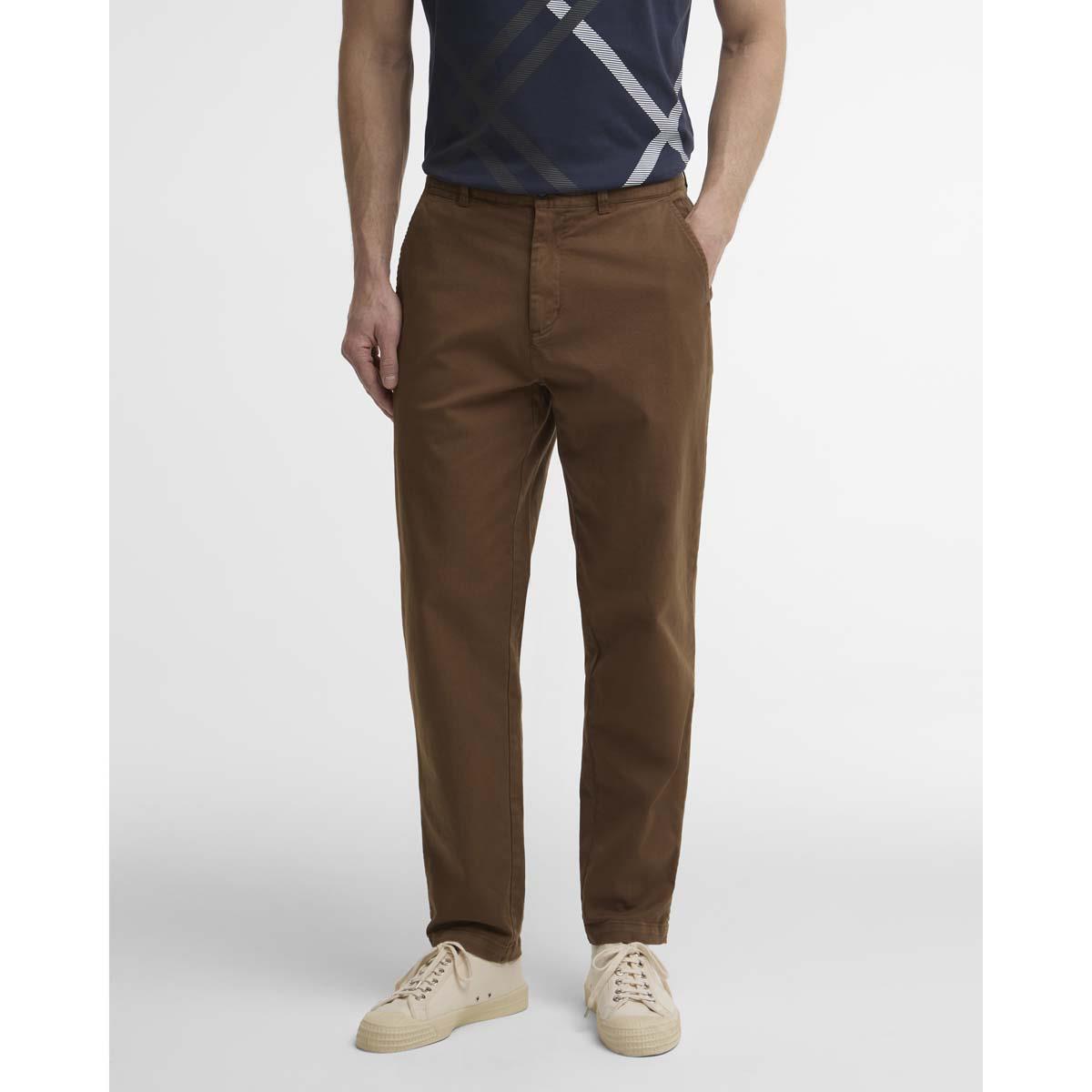 DARK SAND Barbour Mens Stretch Cord Tailored Fit Trouser FRONT