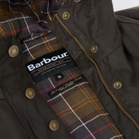 Olive Barbour Mens Bedale Wax Parka Lining