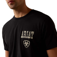 Black Ariat Mens Cowboy Way Up T-Shirt Detail